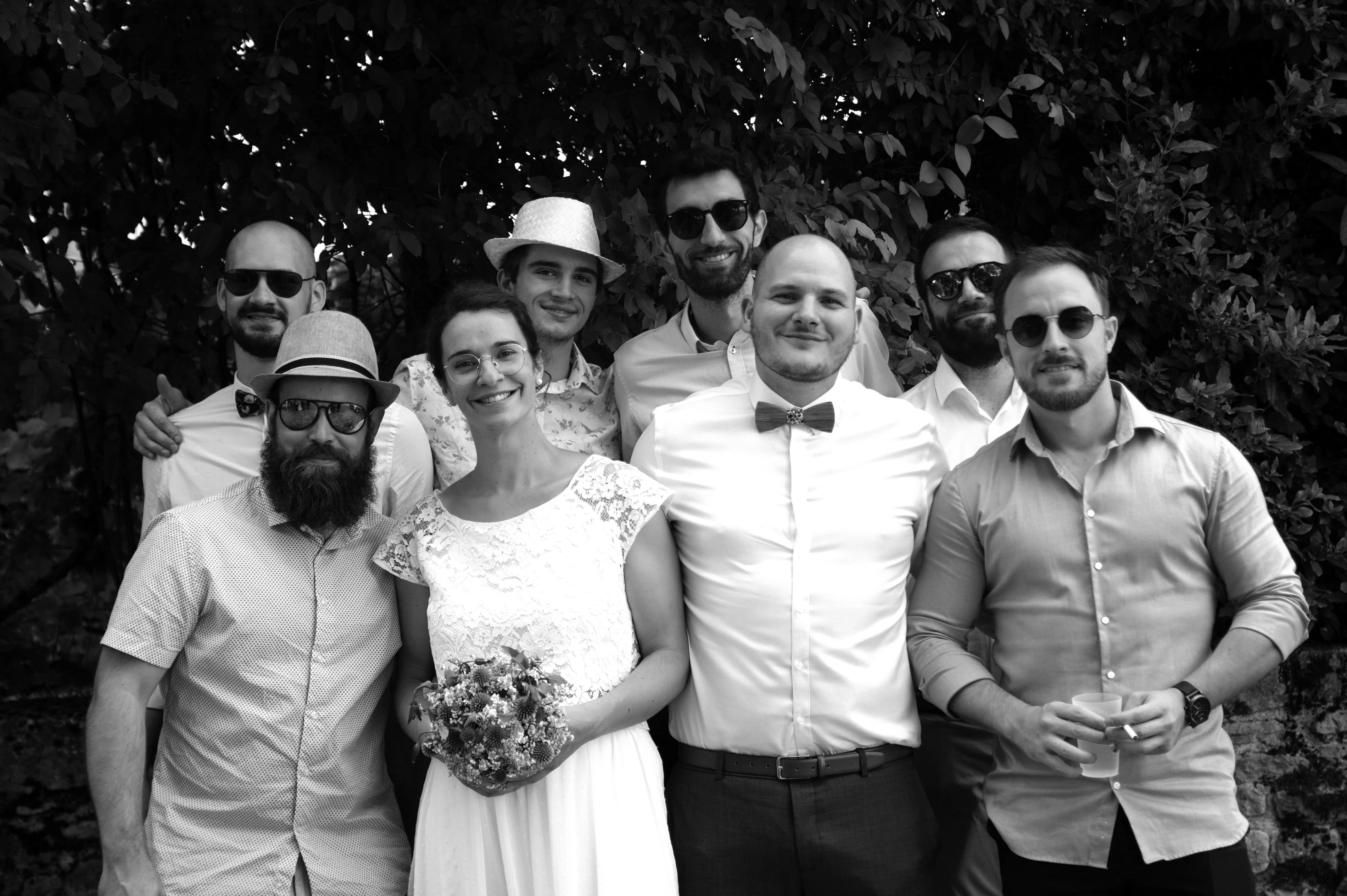 Photo de groupe en noir et blanc a decazeville